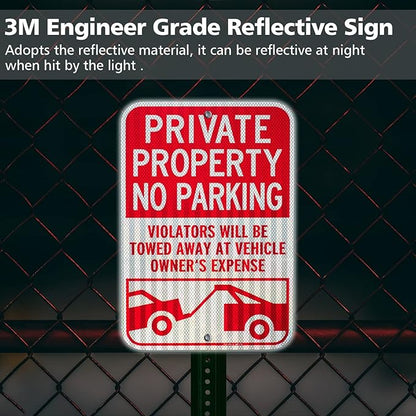 GicnKeuz Schild mit Aufschrift "Private Property No Parking", Violators Will Be Towed Away at Vehicle Owner's Expensing", 45.7x30.5 cm, lichtbeständig, für den Außenbereich
