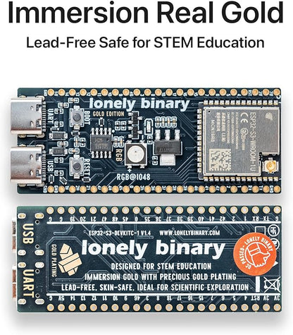 3-Pack ESP32-S3 Development Board Gold Edition - 16MB Flash, 8MB PSRAM IPEX, Dual Type-C - Compatible with Arduino IDE & ESP-IDF (3X N16R8 Dev Board with External Antenna)