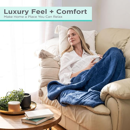 BLACK+DECKER Heated Blanket Electric Throw, Faux Shearling Electric Blanket, Heating Blanket with 4 Heating Levels, 3H Timer, Auto Shutoff, Fast Heating (50x60 inches, Maroon)