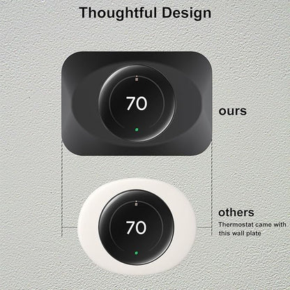 Nest Thermostat Wall Plate Cover Replacement Compatible with Google Nest Learning Thermostat (4th Gen), Practical Nest Learning Thermostat 4 Trim Kit, Snap fit Design (Black, 1 Pack)