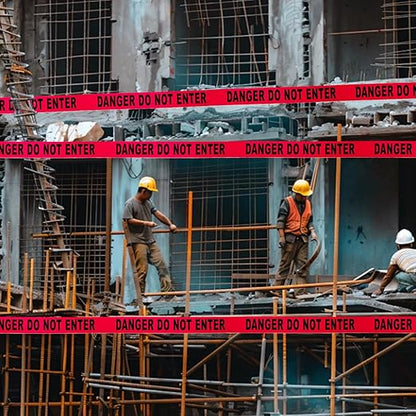 Danger DO NOT Enter Tape – 3 Inch x 1000 Feet | Bright Safety & Hazard Tape with Bold Black Text for Construction, Events, and Dangerous Areas (Danger DO NOT Enter, 1 Pack)
