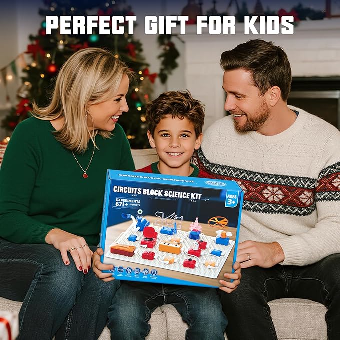Science Kits for Kids Electronics Exploration Kit with 671+ Circuit Projects, Physics Experiments Circuit Board STEM Educational Toy for Boys Girls Ages 3 4 5 6 7 8 9 10 11 12+