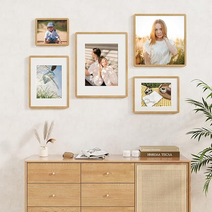 20x30 Picture Frame, 20 x 30 Poster Frame - Solid Oak Wood, 20 by 30 Frame with Tempered Glass, 20"x30" Wood Frame with Mat for 16"x24", Minimalist 20x30 Frames for Wall, Natural Oak Color, 1 Pack