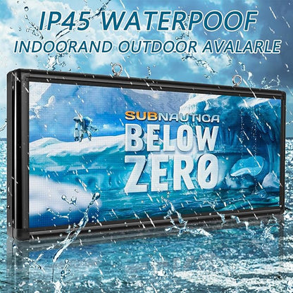 P6 Outdoor LED Scrolling Sign 40x18 inch - WiFi and USB Programmable LED Sign Advertising Display with HD Scrolling Text, Images & Video for Business