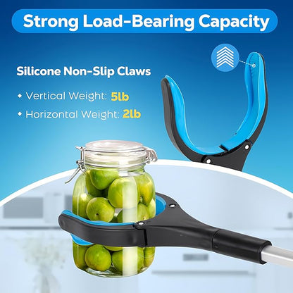 Grabber Reacher Tool - 32” Extra Long Foldable Gripper and Reaching Tool - Heavy Duty Pick Up Stick Grabbers for Seniors, Trash, Surgery Recovery Must Haves Gifts (Blue-2pc)