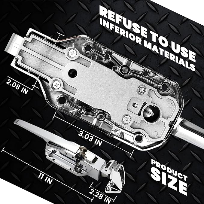 Walk in Cooler Door Handle, Walk in Cooler Door Closer Complete Latch Kit, Freezer Door Handle, Cooler Door Radial Latch, Offset -1/5 In-3/5 In(Offset) and 5.9" Solid Metal Interior Release Handle