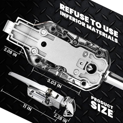 Walk in Cooler Door Handle, Walk in Cooler Door Closer Complete Latch Kit, Freezer Door Handle, Cooler Door Radial Latch, Offset -1/5 In-3/5 In(Offset) and 5.9" Solid Metal Interior Release Handle