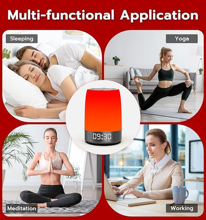 Anweller Smart Red Light Therapy Sleep Device White Noise Sound Machine with 5-Level Red Night Light (620–690nm) 32 White Noise Smart App Control Timer & Wake-Up Alarm Clock