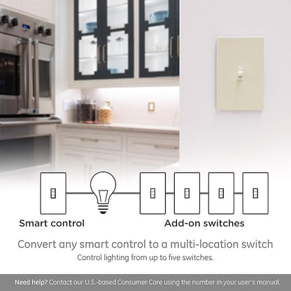 Enbrighten Almond Add-On Switch, QuickFit & SimpleWire, Z-Wave/Zigbee, Not A Stand Alone Switch, 24 Pack, 85097