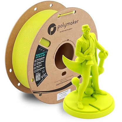 Polymaker HT-PLA-GF Filament 1.75mm Power Tool Green, High Temp PLA for 3D Printing, Heat Resistant to 150°C, Easy to Print, Easy to Anneal, Works with Most FDM Printers, 1kg Spool