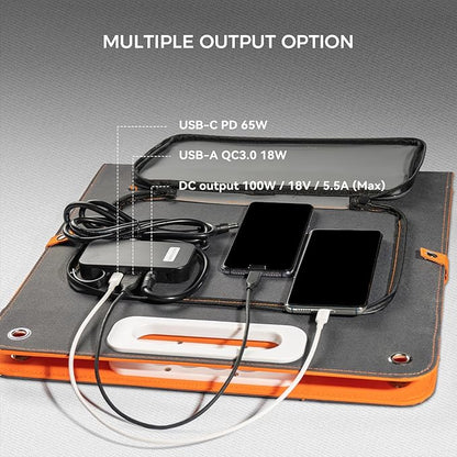 Solar Generator With Solar Panel Included, FF Flashfish 200W Portable Power Station+100W Solar Panel(DC/USB-A/USB-C Output), Backup Power Battery And Solar Panel Kit For Camping Home Power Outage