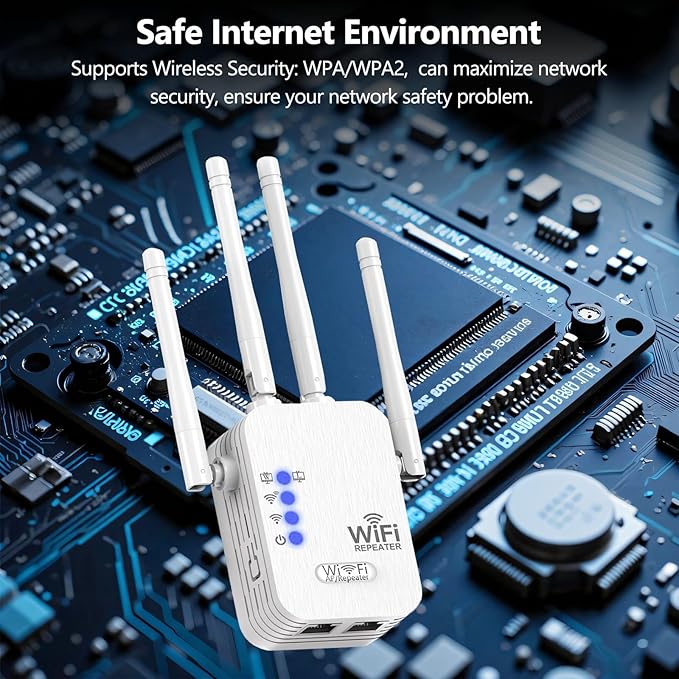 WiFi Extender, WiFi Extenders Signal Booster for Home Up to 8500 sq.ft and 45 Devices, WiFi Range Extender, Wireless Repeater, Long Range Amplifier with Ethernet Port, 1-Tap Setup, Alexa Compatible