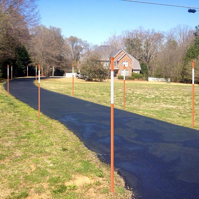 FiberMarker 48-Inch Reflective Driveway Markers Orange 50-Pack 5/16-Inch Dia Driveway Poles 48-Inch Reflective Driveway Markers Orange 50-Pack 5/16-Inch Dia Driveway Poles