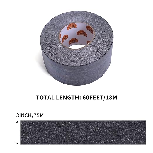 TAPEBEAR Grip Tape Anti Slip Traction Tape 3 Inch x 60Ft, Non Slip Tape Waterproof Heavy Duty Safety Tape for Indoor Outdoor Steps Stairs Treads, Strong Grip
