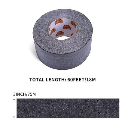 TAPEBEAR Grip Tape Anti Slip Traction Tape 3 Inch x 60Ft, Non Slip Tape Waterproof Heavy Duty Safety Tape for Indoor Outdoor Steps Stairs Treads, Strong Grip