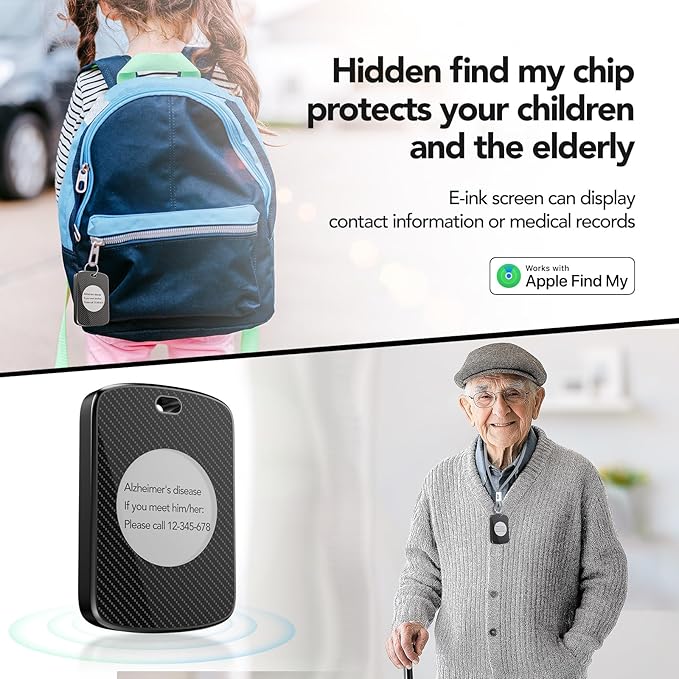 Photo Keychain,Picture Keychain,E-Ink Custom Photo Keychain with FindMy Tracker and Custom Design Color Photo,Text,Item Locator for Key,Pets,Luggages,iOS 14.0 and Up,Great Gift for Family and Friends