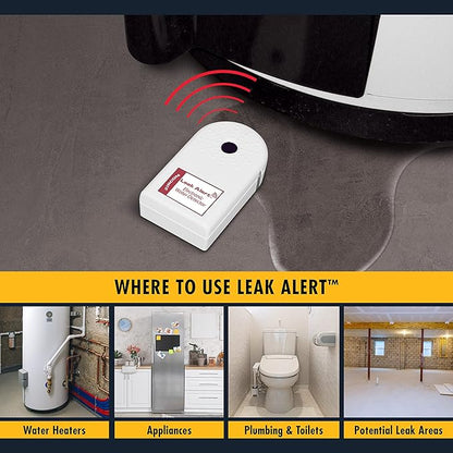 Zircon Leak Alert Electronic Water Leak Detector & Flood Sensor Alarm with 90dB Audio Dual Leak Alarms, 1 Pack,White