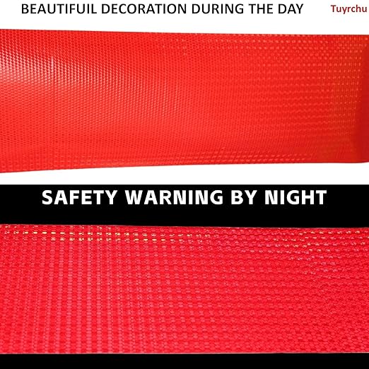 Reflective Tape Red Outdoor Waterproof 8 inch, High Visibility Industrial Marking Tape, Safety Adhesive Stickers (11 feet)