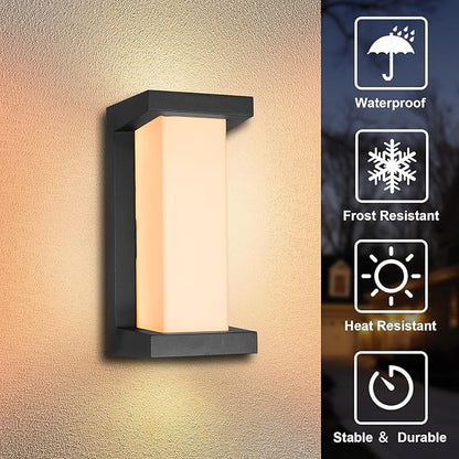 LED RGBCW Outdoor Wall Light Fixtures, Smart Led Porch Lights, 3000K- 5000K RGBCW Exterior Lighting, Wall Sconce, Dimmable Wall Mount Outside Lights for House,Garage,Backyard