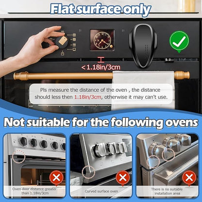 Oven Lock Child Safety (2Pack), Childproof Oven Door Lock, MCOTOP Oven Safety Lock, Heat-Resistant Material no Tools Need or Drill, Oven Door Lock Child Safety Easy to Install (Black)