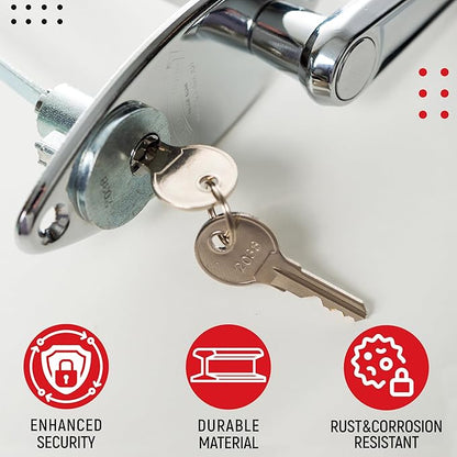 Garage Door Lock Kit, L-Handle Lock with Inside Slide Lock Latch Mechanism, Home Improvement Door Lock