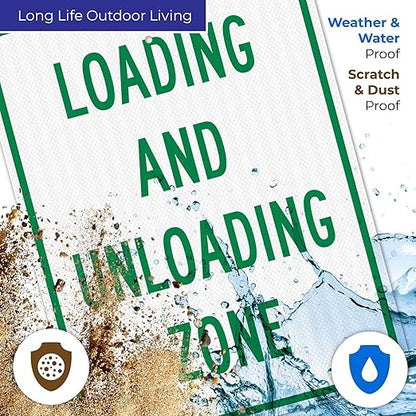 Loading and Unloading Zone Sign, 18x24 Inches, 3M EGP Reflective .080 Aluminum, Fade Resistant, Made in USA