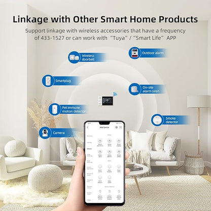 YBJ 16-Piece-Kit Full Touch Screen Wireless Smart Home Alarm System, DIY 4G and WiFi Burglar Alarm System for Home Security with APP Alert, Motion Detector, Door Window Sensor, Remote Control, Siren