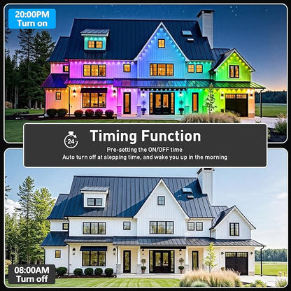 LETIANPAI 40FT Permanent Outdoor Lights,RGB Eaves Light with App Control Remote,DIY Scene Modes IP67 Waterproof Under Eave Lighting,Outdoor Lights for Decor,Garden Decor,House,Party,Holiday