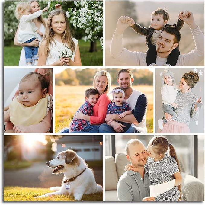 LZIMU 7 Picture Collage Canvas Prints Personalized Multi Photo Wall Art Custom Your Image to Canvas Customized Family Gifts Home Decor (Collage Photo-10, No frame)