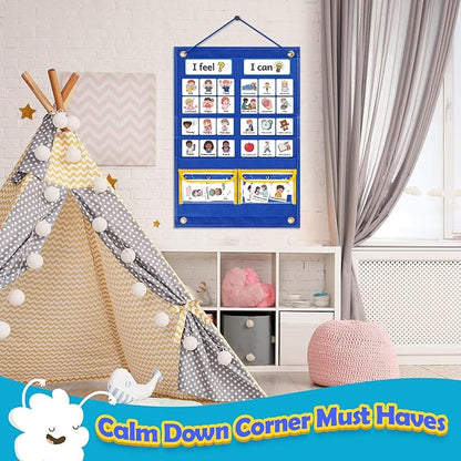 Feelings Chart, Social Emotional Learning Activities,Autism Learning Materials, ADHD Tools,Behavior Management,Anger Management Toys,Calm Down Corner Supplies for Classroom Daycare & Home