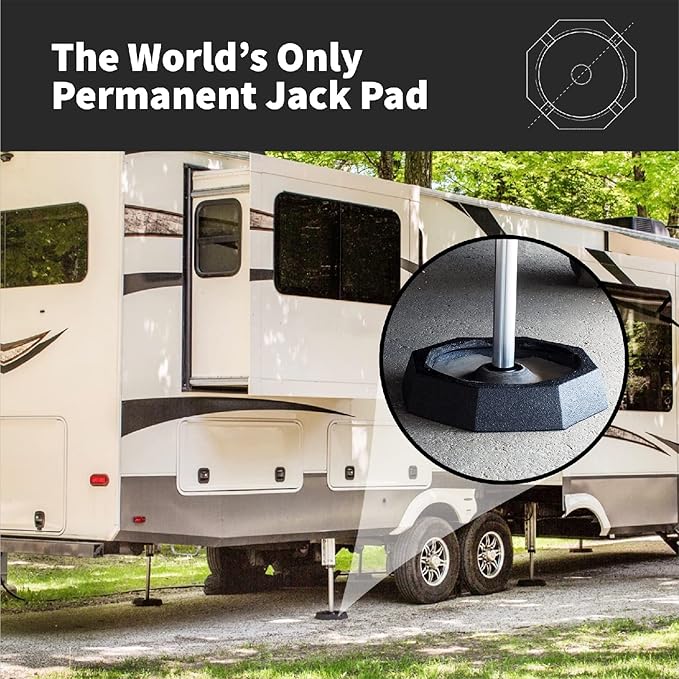 SnapPad EQ Permanently Attached RV Leveling Jack Pad for Equalizer Landing Feet (Octagon 4-Pack)