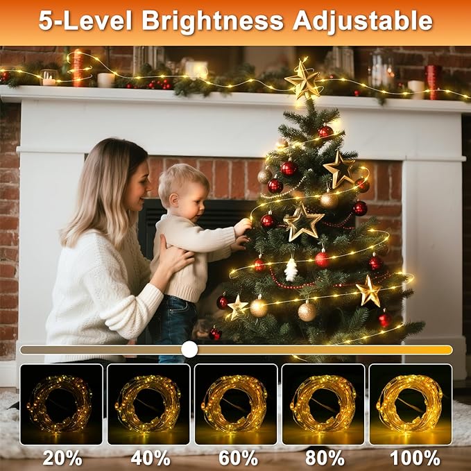 OMIKA 2 Pack 16.4ft 50 LED 16 Colors Battery Operated & USB Powered Fairy Lights, with Remote Waterproof LED String Lights for Bedroom Garden Patio Party Indoor Outdoor Decor(132 Modes)
