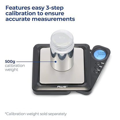 American Weigh Scales Blade Series Digital Pocket Gram Scale 1000g x 0.1g | Precision Mini Scale 0.1g Accuracy, Pocket Scale for Kitchen, Gold, Gems & Coin Scale, Smart Digital & Compact Scale