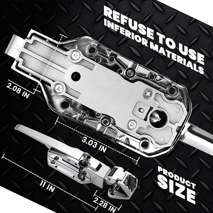 Walk in Cooler Door Handle, Walk in Cooler Door Closer Complete Latch Kit, Cooler Door Radial Latch (1/8 In-1/4 in(Flush)) and 6" Solid Nylon Glow-in-The-Dark Release Handle