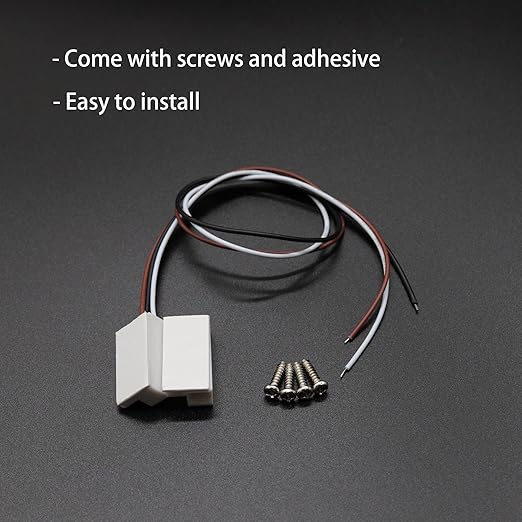 Magnetic Reed Switch NC NO COM Surface Mount Wired Door Window Contact Sensor with Adhesive Paper for Home Security and Burglar Alarm Systems MC-38 5pcs