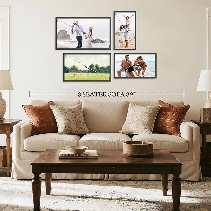 BSIMB Large Digital Picture Frame 32 Inch, 64GB 1920x1080 FHD WiFi Digital Photo Frame Electronic Display, Wall Mount Included, Share Pictures/Videos via App Easy Setup Gifts for Mom(Non-Touch), Black