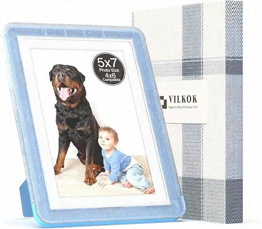 5x7 Picture Frame, Clear Acrylic Photo Frame with White Mat for 4x6 Photos, One-Piece Shatterproof Tool-Free Design, UV-Resistant Waterproof Tabletop Frame for Home Office Decor with 10-Year Warranty
