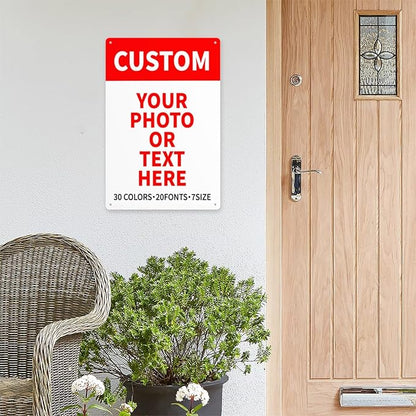 Bulk Custom Signs Outdoor Metal Sign Personalized Signs for Business, Office, Home, Road Signs, Garden Signs, Parking Signs, Decorative Signs, 12''x16''