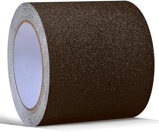 16.4ft X 4 Inch Non Slip Safety Grip Tape for Stairs Steps Non Skid Tread High Traction Friction/Strong Grip Abrasive Adhesive Hazard Caution Tape(4" Width, Brown)…