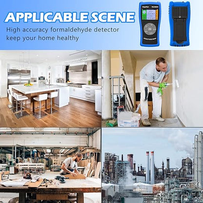 Air Quality Pollution Monitor, Formaldehyde Detector 0-2.50 mg/m3 Professional air Quality Tester Indoor TVOC, for Home Office and Various Occasions Colorful LCD Screen & USB Charging