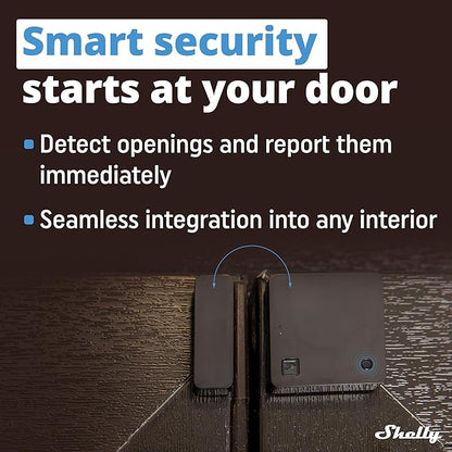 Shelly Blu Door/Window Black | Bluetooth Operated Sensor | Home Automation | iOS Android App | Alexa & Google Home Compatibility | Lux and Tilt Angle Measurement | Set Custom Activation Scenes