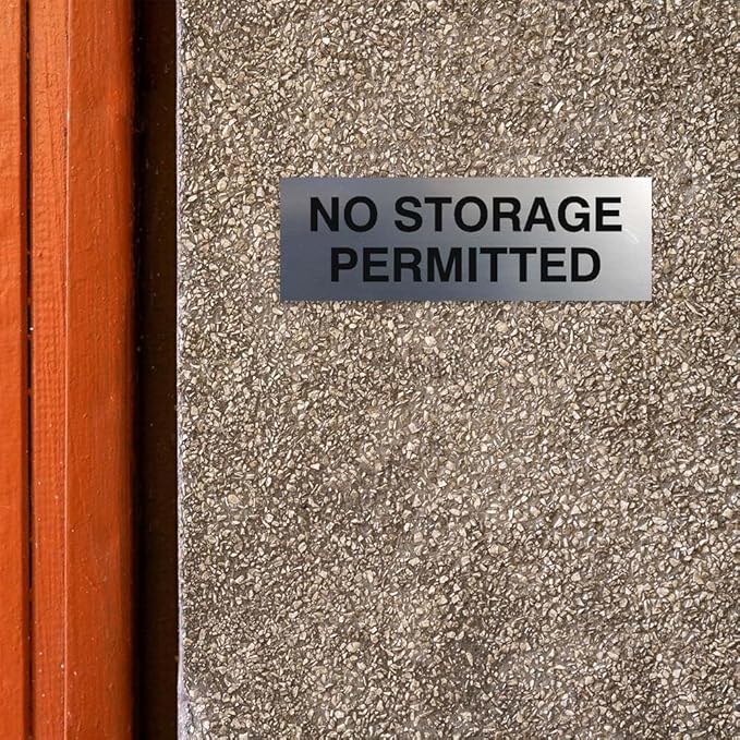 Signs ByLITA Basic No Storage Permitted Sign | Powerful Foam Tape (Blue) - Medium