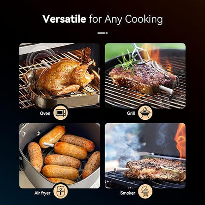 INKBIRD Wireless Meat Thermometer INT-11S-B, Bluetooth 5.4 Thermometer with Ultra-High Detection Accuracy of ±0.5°F, 5 Sensors in 1 Probe Smart Meat Thermometer for Grills, Ovens, Smokers, Air Fryers