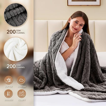 Homemate Electric Heated Blanket King - 100"x90" Heating Bed Blankets Throw with 10 Heating Levels 8 Hours Auto Off Fast Heating Over-Heated Protection Ultra Soft Warm Flannel ETL Certified