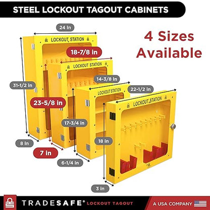 TRADESAFE Lockout Tagout Cabinet, Lock Out Tag Out Station Unfilled - No Loto Devices Included, Wall-Mountable Lockout Tagout Station Cabinet, Loto Box 18-7/8 x 7 x 23-5/8 inches