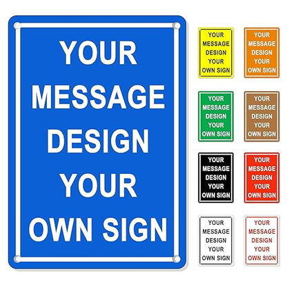 Custom Sign Outdoor Metal Vertical, Personalized Metal Sign for Parking, Gate, Delivery, Garage, Weatherproof Customized Signs for Outside, Make Your Own Signs Custom(14x10 Inches)