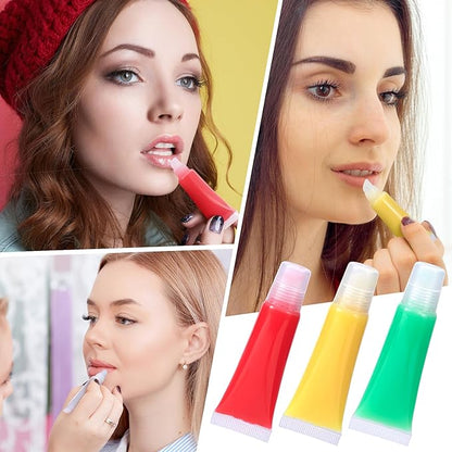 OIIKI 8pcs Empty Lip Gloss Squeeze Tubes, 10ml Refillable Lip Balm Containers with Screw Cover, Clear Soft Portable Empty Tube Makeup Containers for Travel Toiletries