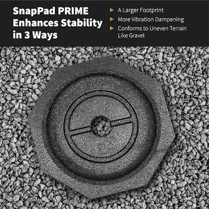 SnapPad Prime (4-Pack) | Four-Point RV Leveling Blocks Featuring 10" Round Jack Feet | Adds 316% Additional Surface Area, 8.9 lbs. Per Pad & 13.25" Width | Must-Have Camper Leveling Blocks