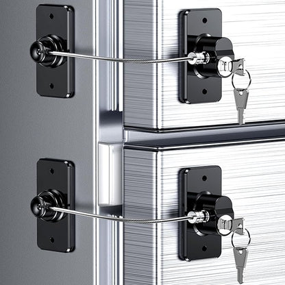 4 Pack Refrigerator Door Lock with Adhesive, No Tools Required, Child Proof Fridge Door Lock for Kids and Pets, Self Adhesive Latch for Freezer, Cabinets, Drawers, Windows (Patent)
