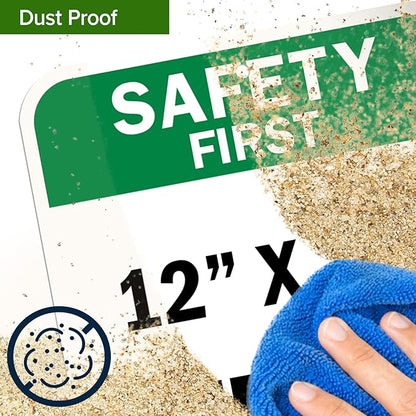 Custom Safety First Sign, OSHA Sign, 12x18 Inches, Rust Free .063 Aluminum, Fade Resistant, Made in USA by My Sign Center